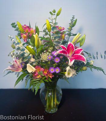 Stargazer flower arrangement