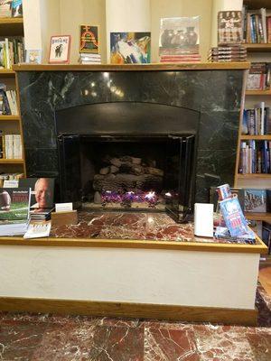 Fireplace in cafe