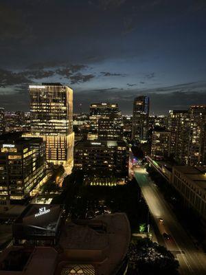 City view from the rooftop pool