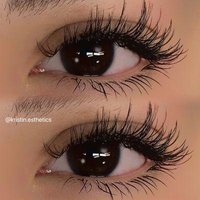 Wispy wet set with bottom lashes