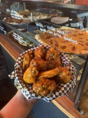 SUPER crispy, crunchy wings. Golden BBQ featured.