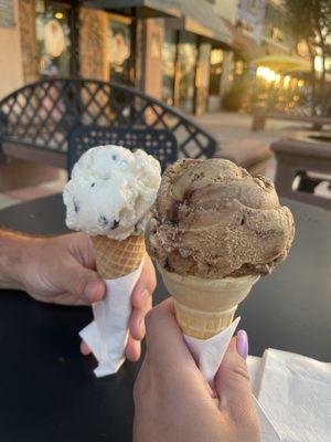 Coffee and chocolate chip ice cream