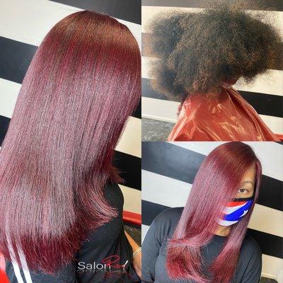 Permanent Color & Blowout/Silkpress (Magenta)