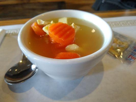 Lunch with the hubbs. Chicken noodle from the AYCE soup and salad bar.