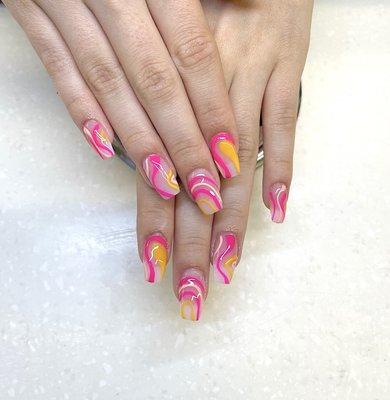 Dip with nail art