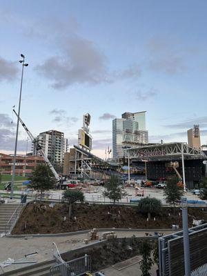 View from the patio (Gallagher square renovation in progress)