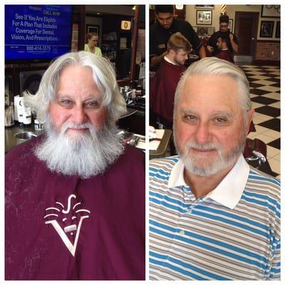 Before and after. Haircut and beard trim by Richard Lewis.