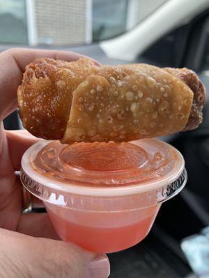 Cute & tiny Egg Roll with sweet & sour sauce