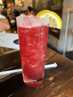 Missy-B-Havin'  vodka, hibiscus flower syrup, lemon juice - yum!