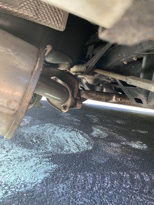 Damaged exhaust system