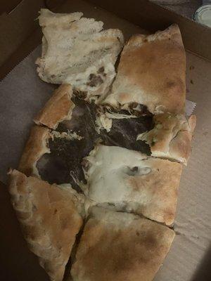 Steak cheese calzone