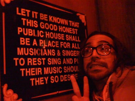 this sign greets you at the door... elijah b. not included.