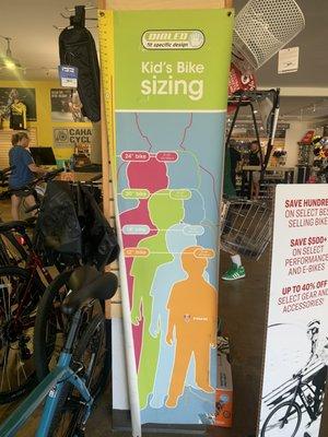 Bike sizing for kids