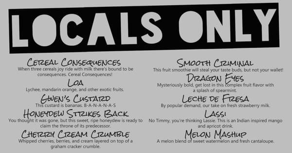 LOCALS ONLY MENU