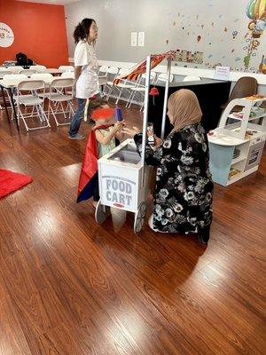 A super hero is selling ice cream!