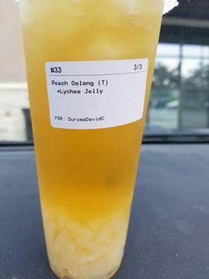 Peach Oolong with Lychee Jelly