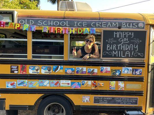 Amanda and her ice cream bus... thank you!