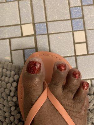 This is the worst pedicure I've ever had! A 2year old could have done better!!!! I would never allow this guy to even look at my feet.