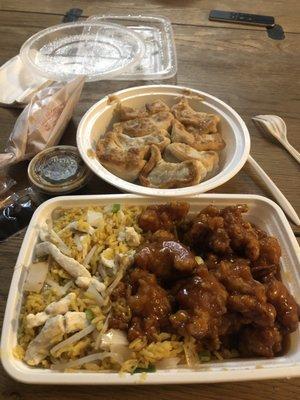 General Tso's Chicken Combo chicken fried rice, fried dumplings