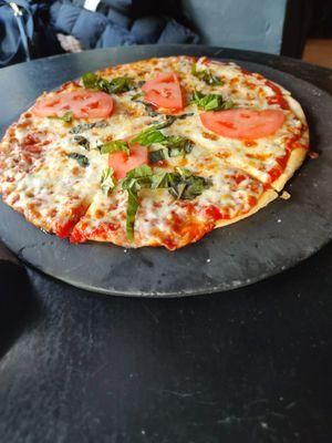 Margherita thin crust pizza