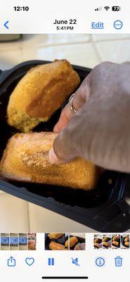 Can hardly break the cornbread.