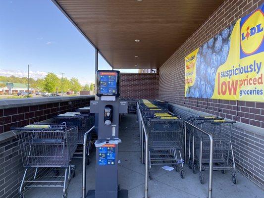 Carts are mostly in order & sanitizing station fully stocked