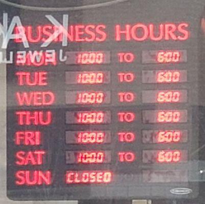 Store hours