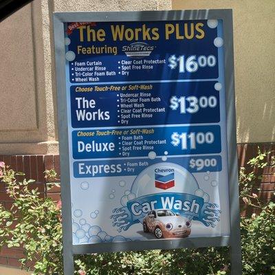 Car wash prices