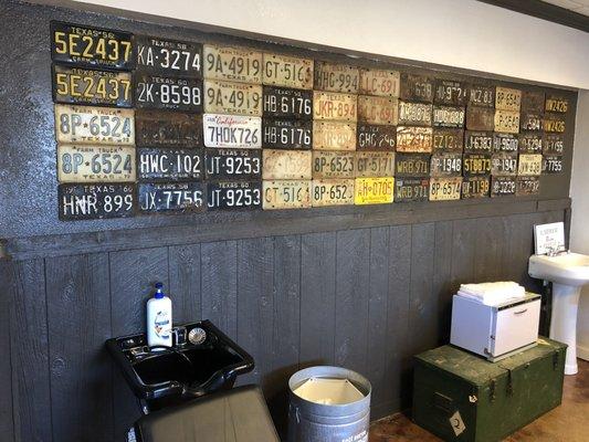 License Plate Wall.