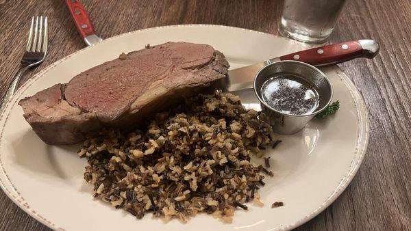 Wild rice and prime rib