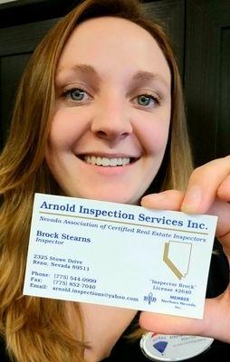 Realtor Stephanie Campbell with Arnold Inspections Services business card.