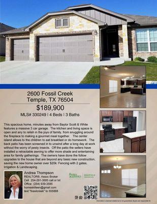 Home for sale in Temple, $189,900