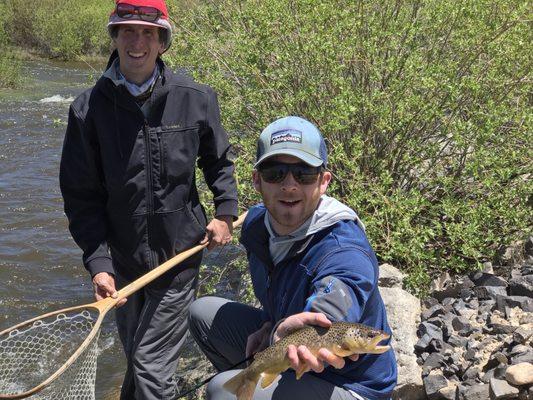 Fishing from the bank with guide Brandon.