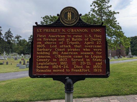 Lt. Presley O'Bannon Historical Marker, Frankfort