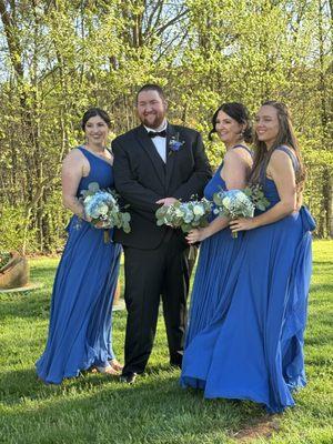 Groom with the lovely ladies