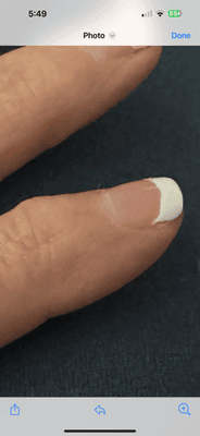 Notice the cuticle.  Did not remove or push cuticle back.