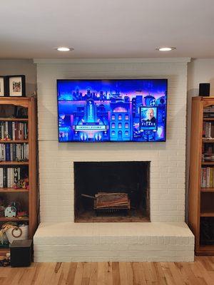 Yes we can mount your TV on your brick fireplace.