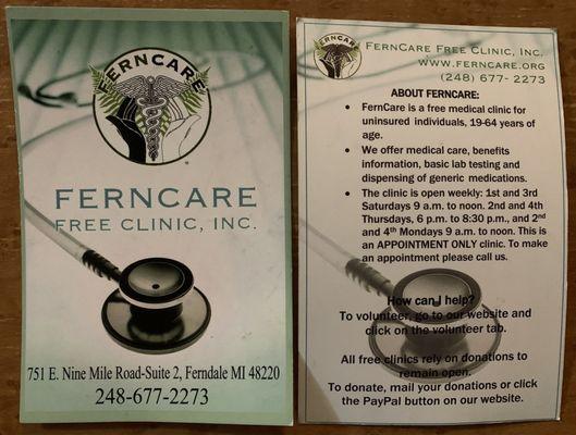 Ferncare Free Clinic, Inc.