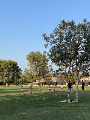 Soccer practice near their location