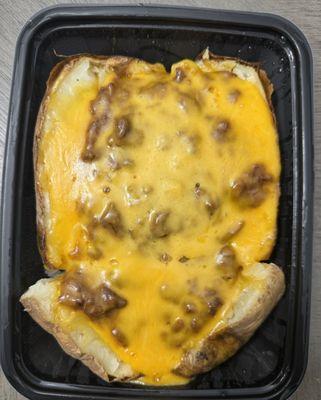 Chili cheese baked potato