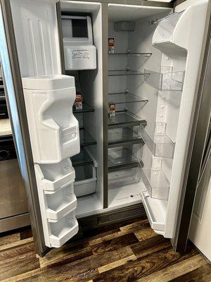 This is our Whirlpool side by side refrigerator which was recently worked on by AT Appliances of Sacramento, CA - a 1-star company.