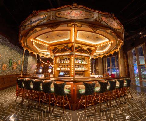 27-seat carousel bar inside with an amazing view.