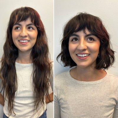 Shaggy bob haircut transformation