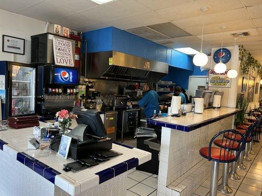 Counter and kitchen