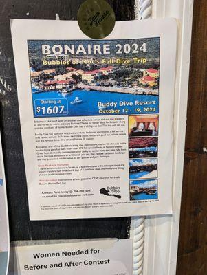 Bonaire trip details