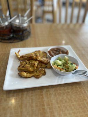 Chicken Satay! Taste good they have fresh chili