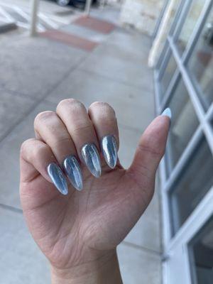 Baby blue and silver chrome on top