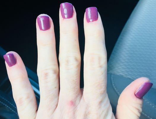 Love the way Kim did my nails and the color she chose....I would not have chosen myself and I LOVE it!