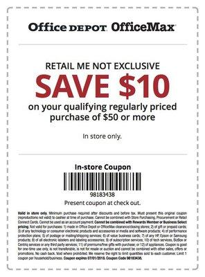 @OFFICEDEPOTWHITTIER management will not honor RETAIL ME NOT coupons. Customer service says its at the discretion of the manager.