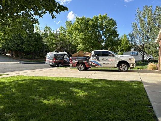 Quality Home HVAC in the field installing a New Heat Pump System for our clients in Denver, CO.